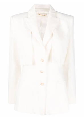 Alberta Ferretti detachable-panel peak-lapel blazer - Neutrals