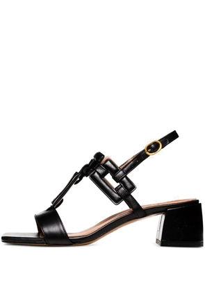 Poche Paris 50mm Valerie buckle-fastening block-heel sandals - Black
