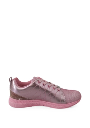 Plein Sport quilted glitter-mesh sneakers - Pink
