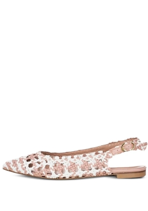 Poche Paris woven slingback ballet flats - White