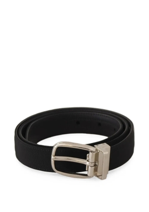 Dolce & Gabbana woven-texture leather-trim belt - Black