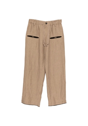 Ziggy Chen drawstring-waist trousers - Brown