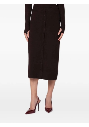Victoria Beckham button-up knitted midi skirt - Brown