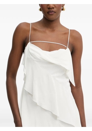 Patrizia Pepe ruffled asymmetric midi dress - White