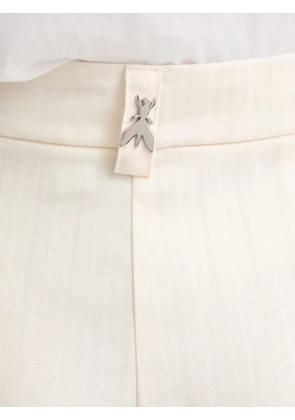 Patrizia Pepe chevron-pattern logo-plaque trousers - Neutrals