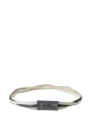 Costume National logo-debossed suede belt - Neutrals