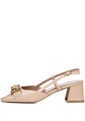 Poche Paris bamboo-detail slingback sandals - Neutrals