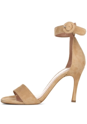Poche Paris ankle-strap suede sandals - Neutrals