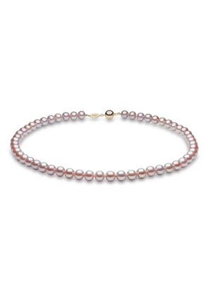 Yoko London 18kt yellow gold Classic 7mm pink freshwater pearl necklace