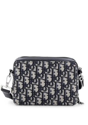 Christian Dior Pre-Owned Double Zip Pouch Oblique Canvas crossbody bag - Blue