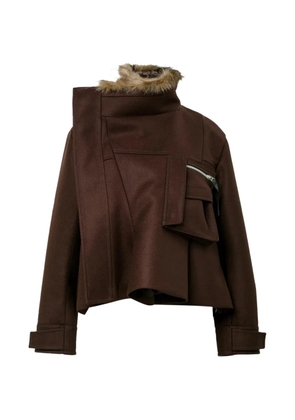 sacai Melton jacket - Brown