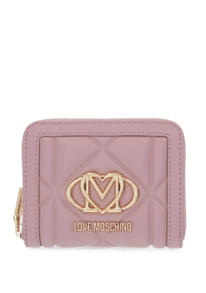 Love Moschino quilted logo-plaque wallet - Pink