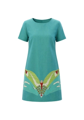 Lanre Da Silva Ajayi butterfly-embroidered A-line mini dress - Green