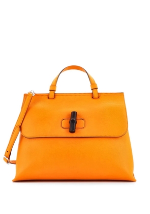 Gucci Pre-Owned Bamboo Daily Top Handle Bag Leather Medium satchel - Yellow