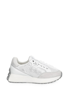 LIU JO mesh-panelled suede-trim sneakers - White