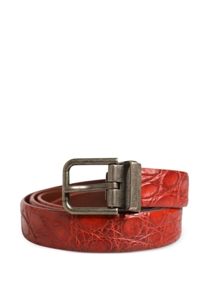 Dolce & Gabbana crocodile-effect leather belt - Red