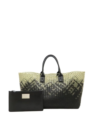 Bottega Veneta Pre-Owned 2012-2026 Large Lambskin Gradient Intreccio Cabat tote bag - Black