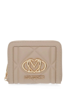 Love Moschino quilted logo-plaque wallet - Neutrals