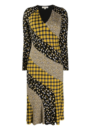 Michael Michael Kors panelled midi dress - Black