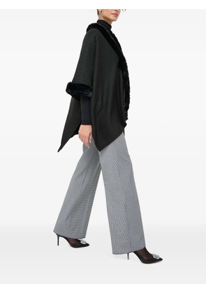 Morgan faux-fur-trim cape - Black