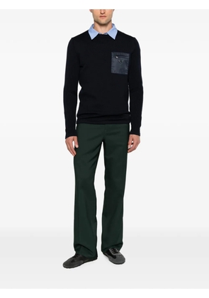Prada logo-plaque zip-pocket wool jumper - Blue