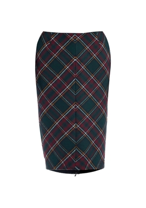 Nº21 tartan-check midi pencil skirt - Green