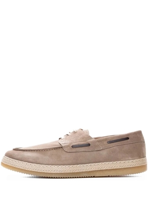 Poche Paris suede boat shoes - Neutrals
