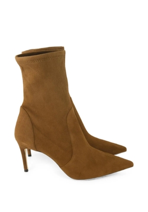 Stuart Weitzman Stuart Power Bootie 75 pointed-toe ankle boots - Brown