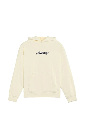 Awake NY logo-embroidered hoodie - Neutrals