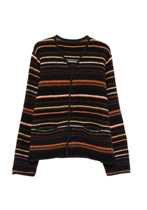 sacai striped button-up cardigan - Black