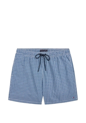 Tommy Hilfiger geometric-print drawstring swim shorts - Blue