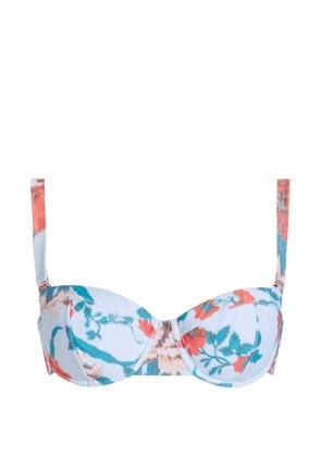 ERDEM floral-print underwired bikini top - Blue