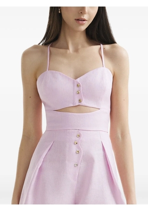Mia Peculiar Wave linen corset top - Pink