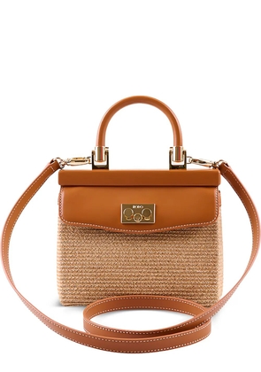 Rodo Paris raffia tote bag - Neutrals