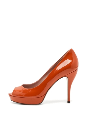 Gucci Pre-Owned peep-toe heeled pumps - Orange