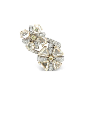 HYT Jewelry floral diamond ring - Silver