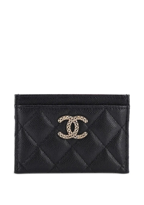 CHANEL Pre-Owned Textured CC Quilted Caviar card holder - Black