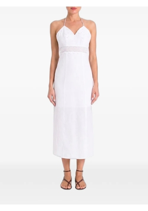 TWINSET broderie-anglaise halterneck midi dress - White