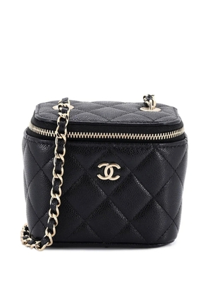 CHANEL Pre-Owned Classic Vanity Case with Chain Quilted Caviar Mini pouch - Black