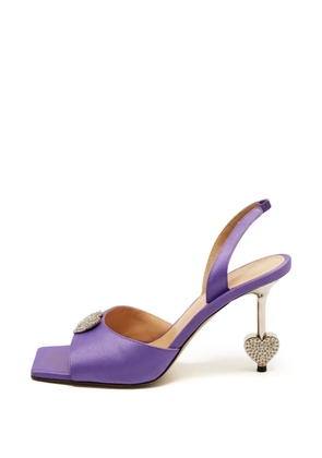 MACH & MACH Crystal Heart heeeld sandals - Purple