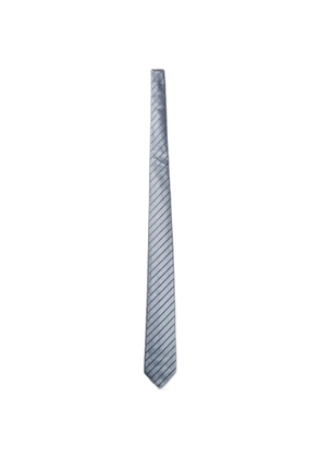 Emporio Armani diagonal-stripe silk tie - Blue