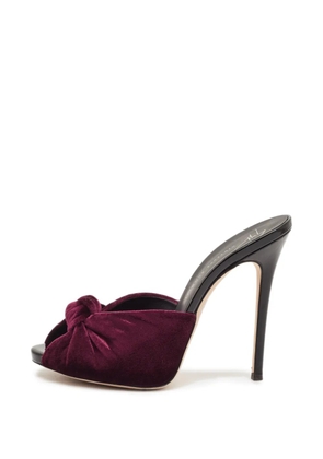 Giuseppe Zanotti Vintage knotted velvet sandals - Red
