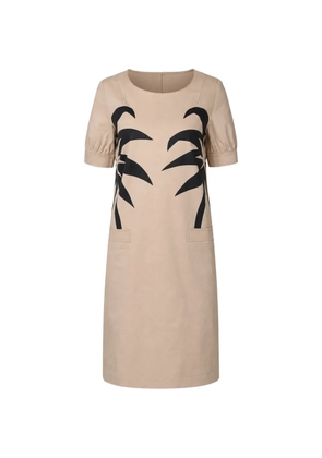 Moschino palm tree-print cotton dress - Neutrals