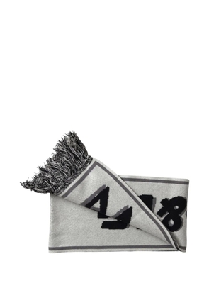Dolce & Gabbana logo-intarsia fringed scarf - Grey