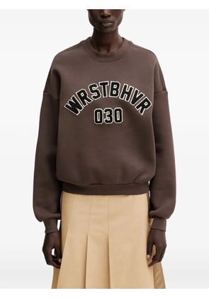 WRSTBHVR Matteo logo-patch sweatshirt - Brown
