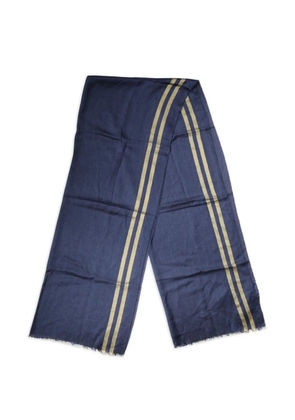 Dolce & Gabbana stripe-detail frayed scarf - Blue