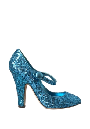 Dolce & Gabbana sequin-embellished Mary Jane pumps - Blue