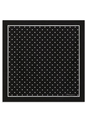 Dolce & Gabbana polka-dot silk scarf - Black