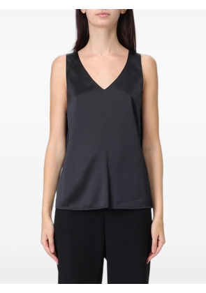 Emporio Armani V-neck satin tank top - Black