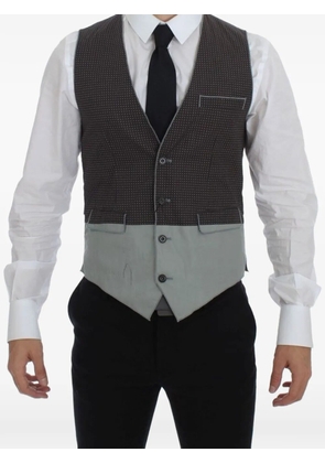 Dolce & Gabbana polka-dot two-tone vest - Black